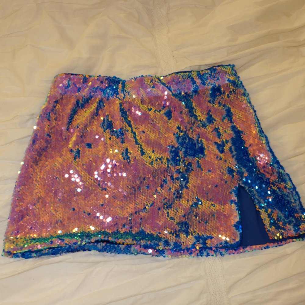 Forever 21 Blue Satin Skirt
